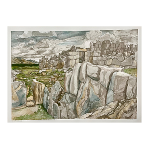 Philip PearlsteinAmerican Modernist Sacsahuaman Landscape Aquatint Etching Philip Pearlstein, 1979