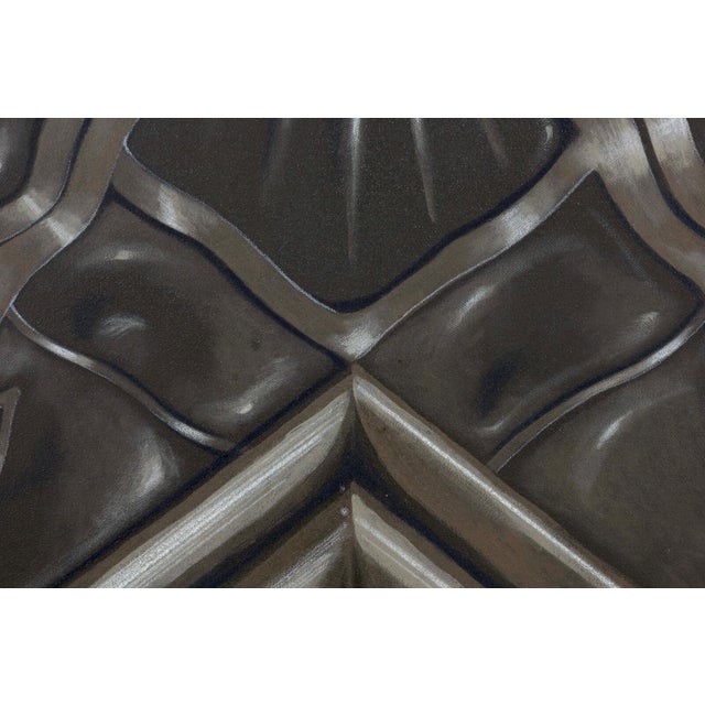 Black Dan Poole Deco Panel Signed 1984 Acrylic Contemporary Painting on Canvas Framed For Sale - Image 8 of 9