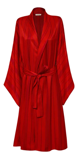 Shawl Neck Kutnu Stripe Kimono