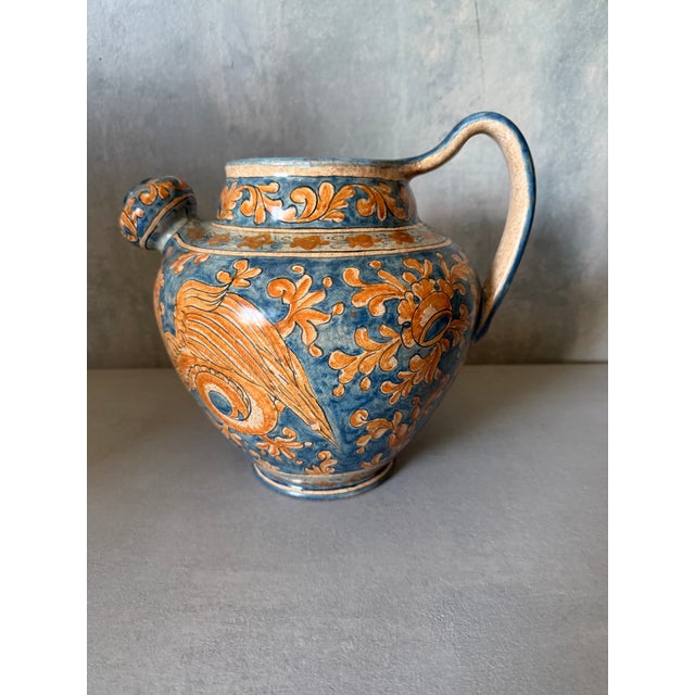 Early 20th Century Biagioli Gubbio Italian Lustre Maiolica Jug Featuring a Griffin For Sale - Image 4 of 7