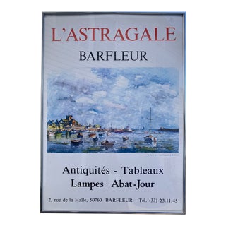 Vintage l'Astragale Barfleur French Gallery Exhibition Poster For Sale