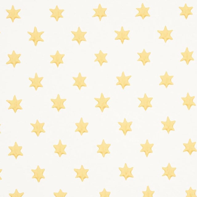 Sample - Schumacher Astral Wallpaper in Yellow For Sale
