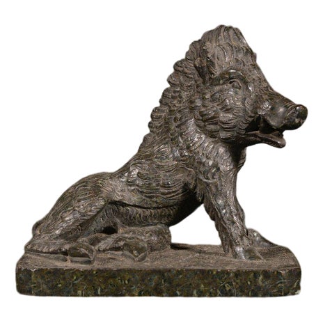 Carved Serpentine Model of the Uffizi Boar, 1900 For Sale