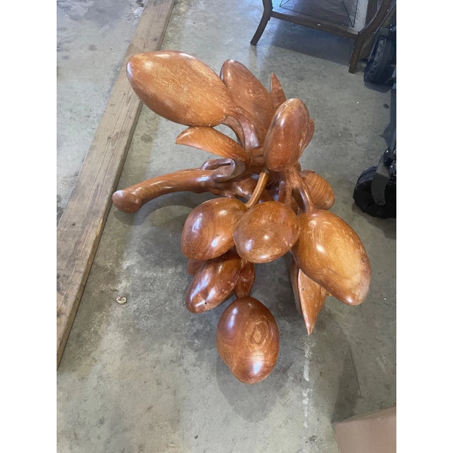 Brown 1990s Artistic Teakwood Art Carving Sculpture For Sale - Image 8 of 8
