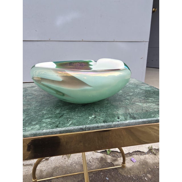Mid-Century Modern Green Murano Glass Ashtray or Decorative Bowl from Seguso Vetri d'Arte, 1950s For Sale - Image 3 of 7