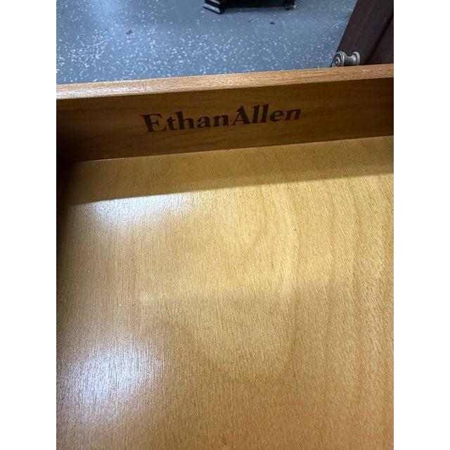 Glass 1980s Ethan Allen Georgian Court Cherry Secretary Desk For Sale - Image 7 of 9