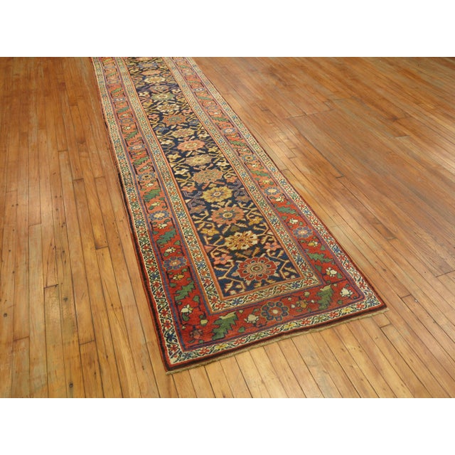 Zabihi Collection Bidjar Antique Persian Long Runner - 3' x 17'1" For Sale - Image 4 of 7