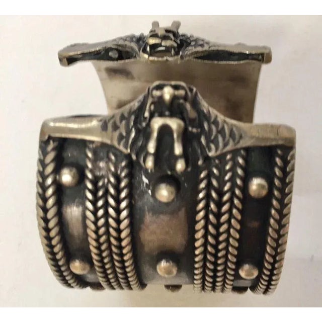 Mid 20th Century Moroccan Vintage Berber Tribal Ethnic Cuff For Sale - Image 10 of 18