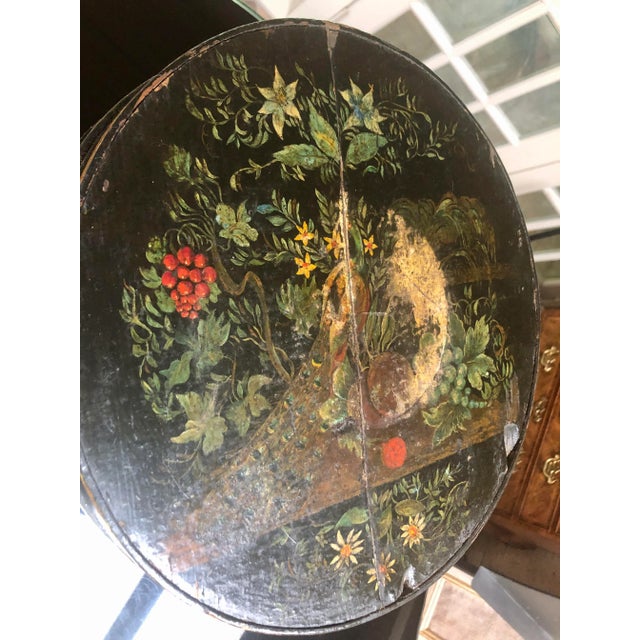 Black Large Antique Hand Painted Firkin For Sale - Image 8 of 13