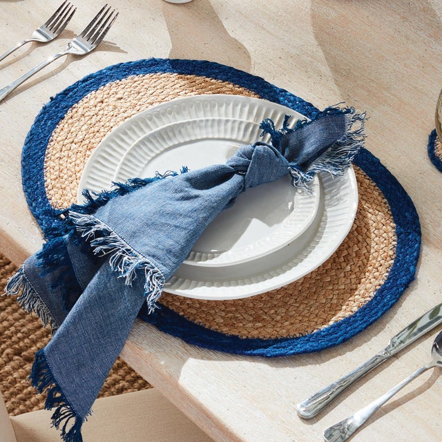 Kenneth Ludwig Chicago Jute Coil Oval Placemats, Set Of 8 For Sale - Image 4 of 4