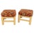 Pair of heavy thick solid chestnut legs rope seats benches stools mint!