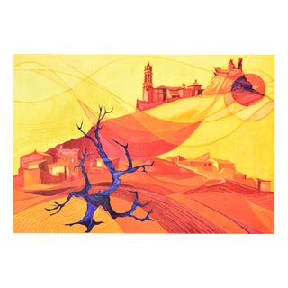 Hermann Schmidt-Schmied, La Fresneda, 1970, Oil Painting on Canvas, Framed For Sale