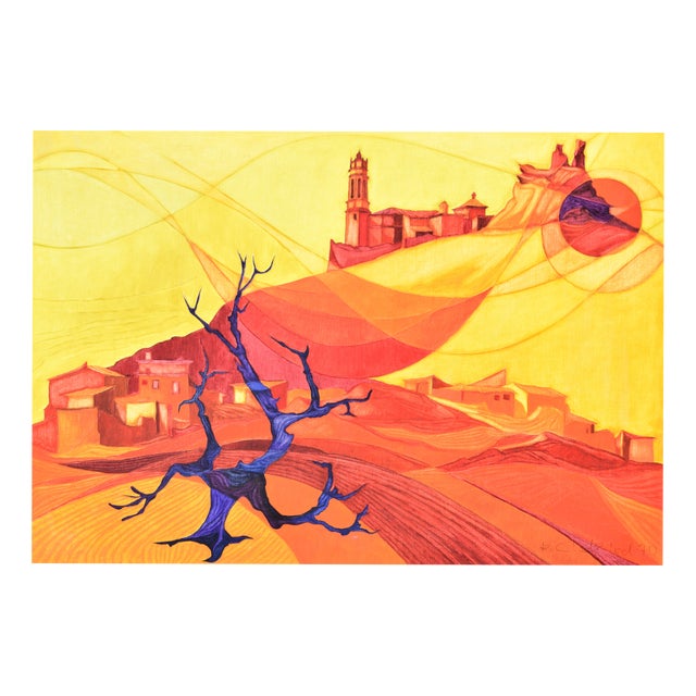Hermann Schmidt-Schmied, La Fresneda, 1970, Oil Painting on Canvas, Framed For Sale