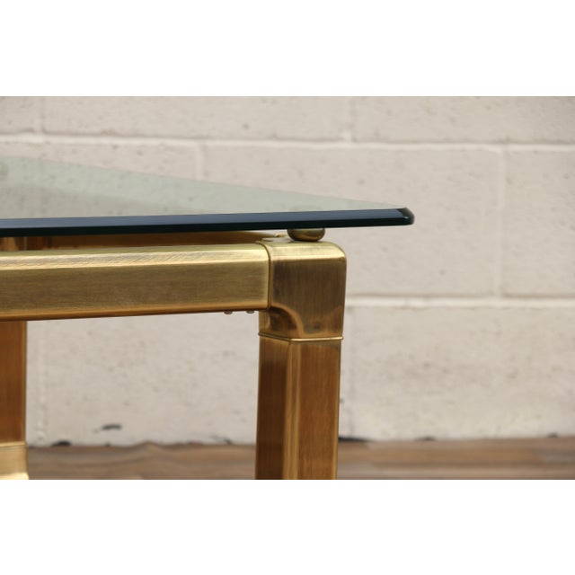 Brass Vintage Mastercraft Brass Chinoiserie Glass Top Coffee Table, 1970s Hollywood Regency For Sale - Image 8 of 18