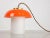 Mid-Century Orange Glass & Brass Mushroom Table Lamp For Sale - Image 5 of 12