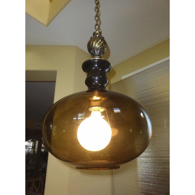 Vintage Mid Century Modern Hanging Swag Globe Light Lamp W ...