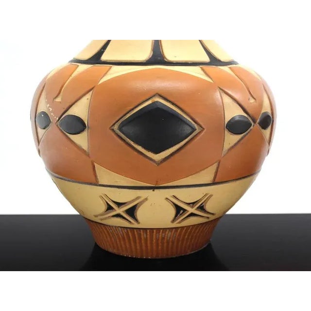 Vintage Mid-Century Art Pottery Vase Table Lamps - A Pair For Sale - Image 4 of 8