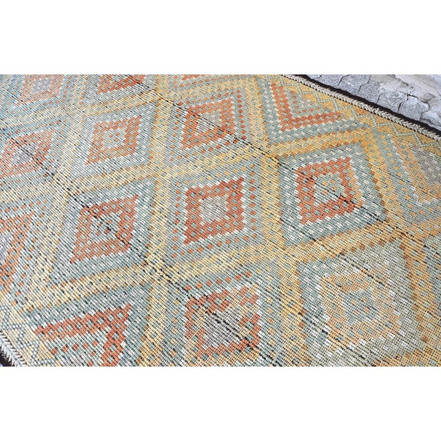 1960s Vintage Turkish Wool Kilim Rug For Sale - Image 6 of 11