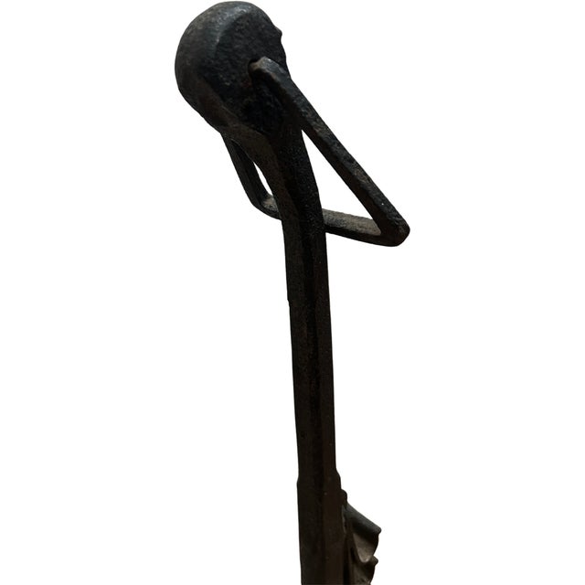 American Andirons With Faces For Sale - Image 3 of 7