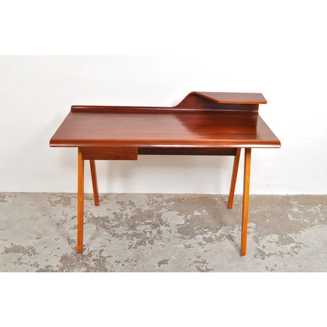 Vintage Teak Bent Desk, 1980s For Sale - Image 9 of 16