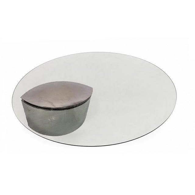 Mid-Century Modern 1970s Attributed to Cini Boeri Chromed Steel and Glass 'Lunario' Table For Sale - Image 3 of 4