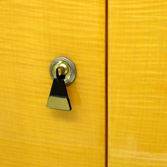 Vintage Mid-Century Modern 5-Door Wardrobe in Flame Maple & Teak, 1960s For Sale - Image 10 of 12