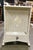 Late 20th Century Off White Wicker Console Table With Glass Top For Sale - Image 5 of 9