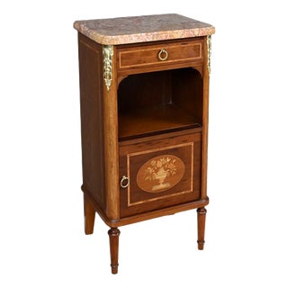 Small Early 20th Century Louis XVI Marquetry Parlor Cabinet, 1890s For Sale