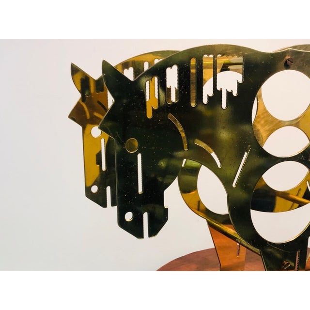 Mid-Century Modern Mid 20th Century Italian Brass Horse Motif Wine Rack For Sale - Image 3 of 8