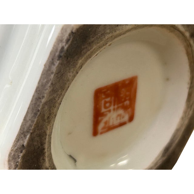 Chinese Scenery Graphic Hexagonal White Porcelain Art Vase 2 For Sale - Image 16 of 17