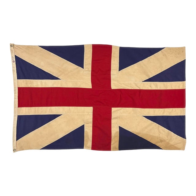 Vintage Sewn Cotton First Union Jack Flag, King's Colours For Sale