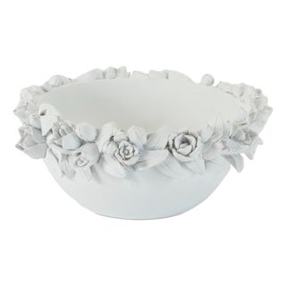 Decorative Floral Sculpted Bowl For Sale