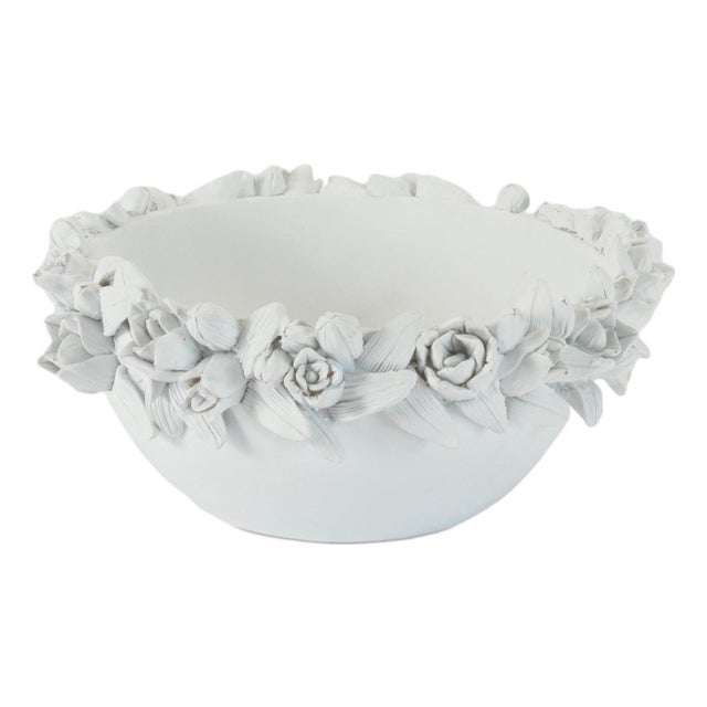 Decorative Floral Sculpted Bowl For Sale