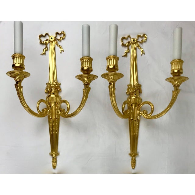 Set of Four Louis XVI Style Gilt Bronze Sconces by E. F. Caldwell For Sale In Pittsburgh - Image 6 of 12