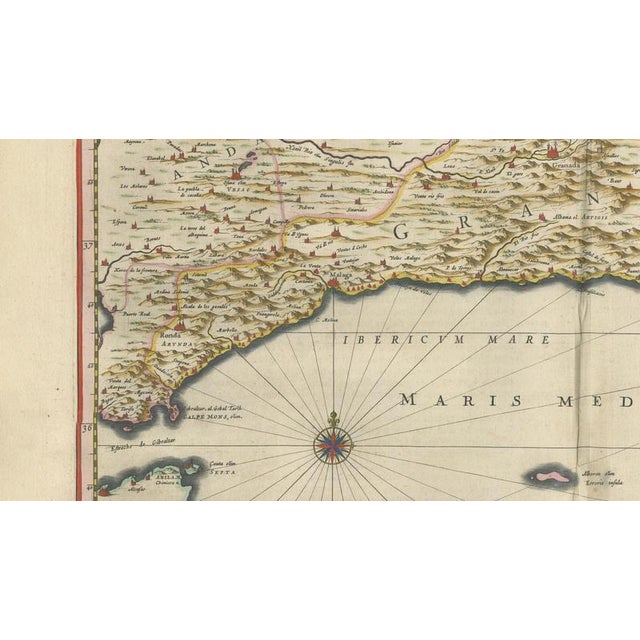 Map of Granada and Murcia in Spain from Blaeu, 1642 For Sale - Image 10 of 13