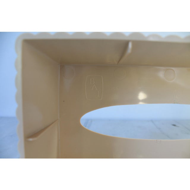 Plastic Vintage Beige Faux Bamboo Resin Tissue Box Cover For Sale - Image 7 of 7