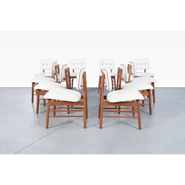 1950s Mid Century Walnut Dining Chairs by Greta M. Grossman for Glenn of California, Set of 10 For Sale In Los Angeles - Image 6 of 12