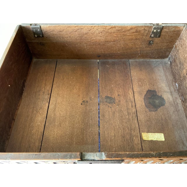 Gothic Style Antique Carved Oak Travel Chest on Stand For Sale - Image 9 of 9