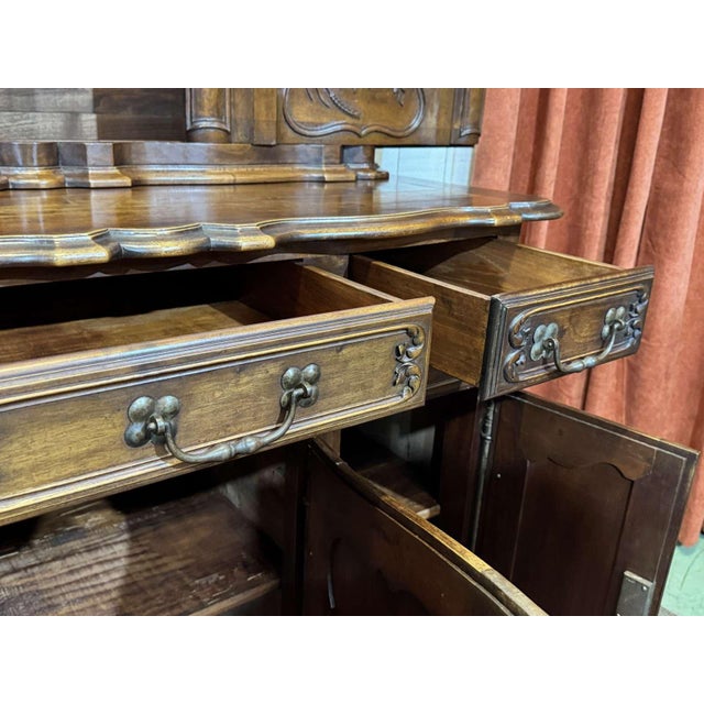 Louis XV Provençal Sideboard with Sliding Doors in Walnut, 1950s For Sale - Image 13 of 18