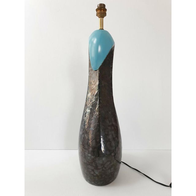 Vintage 2-Tone Ceramic Table Lamp, 1950s For Sale - Image 6 of 9