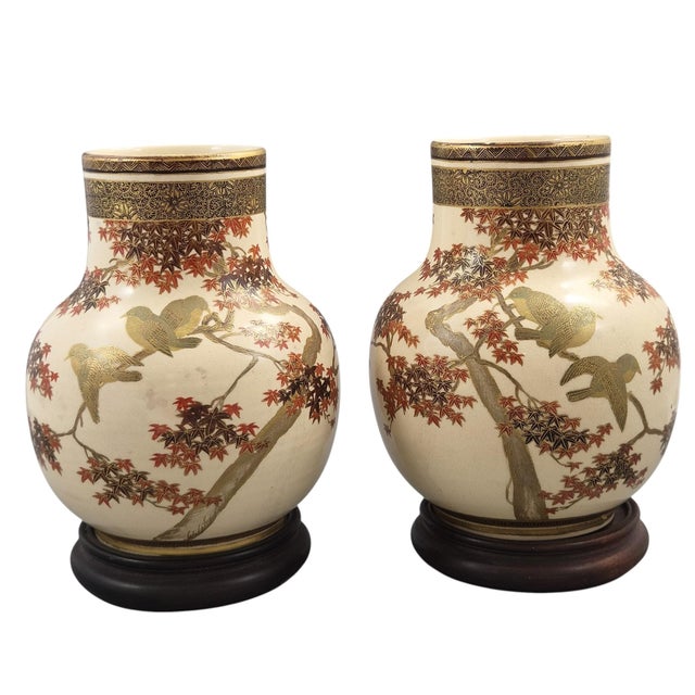 Japanese Meiji Satsuma Vases by Kinkōzan, Kyoto, 1900s, Set of 2 For Sale - Image 16 of 18