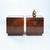 Art Deco Baker Walnut Veneered Nightstands in Copper and Cut Glass Accents, 1950s, Set of 2 For Sale - Image 11 of 18