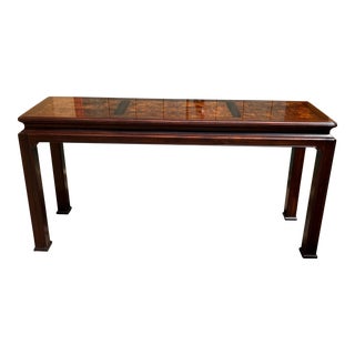 Mid 20th Century Henredon Mahogany Chinese Style Sofa/Hall Table For Sale