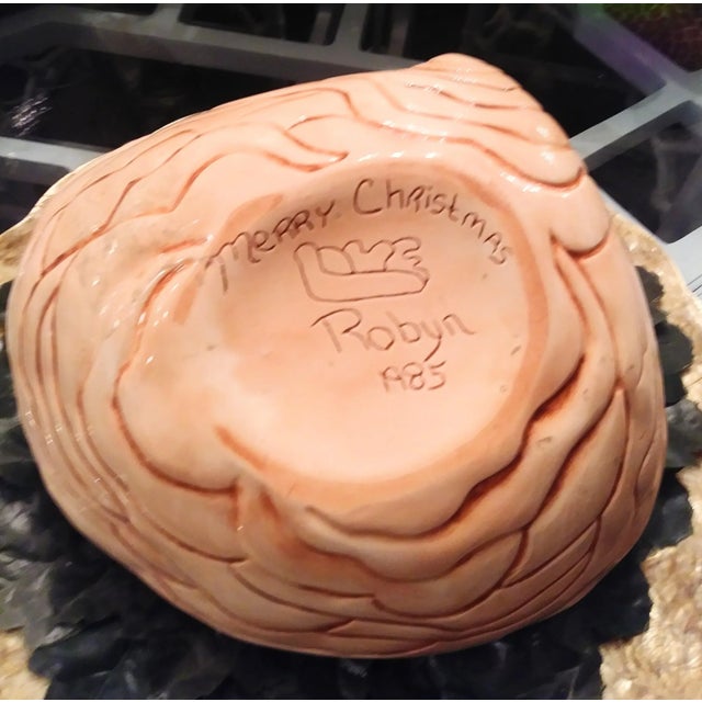 Fitz and Floyd Vintage 1985 Large Coastal Ceramic Fitz and Floyd Style Pink Clam Shell Trinket Box For Sale - Image 4 of 5