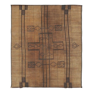 Vintage Moroccan Tuareg Mat With Rhythmic Tribal Geometry - Rug & Kilim For Sale
