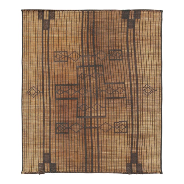 Vintage Moroccan Tuareg Mat With Rhythmic Tribal Geometry - Rug & Kilim For Sale