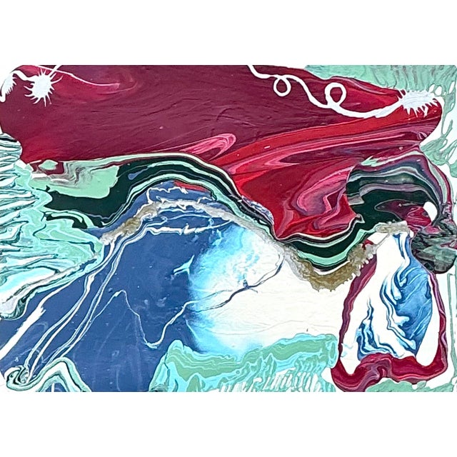 Vintage Boho Original Abstract Oil on Canvas For Sale - Image 4 of 10