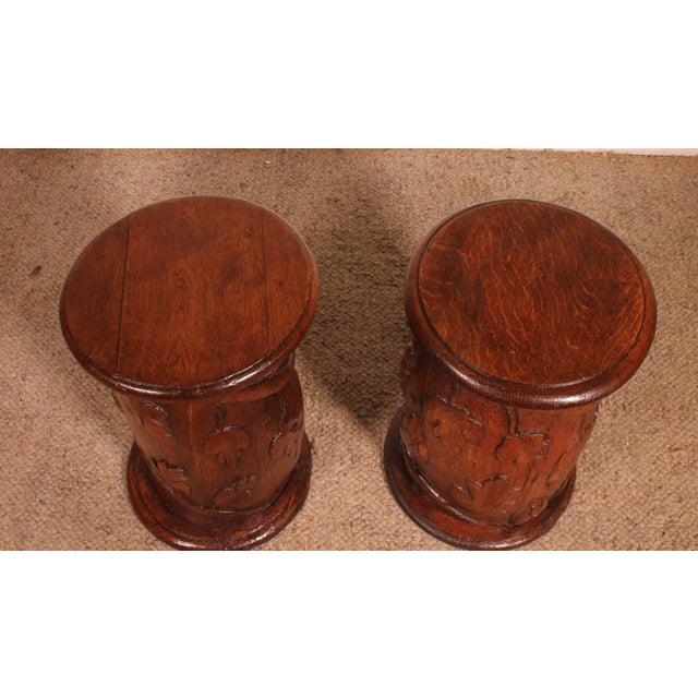 17th Century Oak Bedside or Sofa End Tables, Set of 2 For Sale - Image 11 of 12
