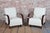 Art Deco Armchairs in Walnut and Leather, Czech, 1930s, Set of 2 For Sale - Image 10 of 12