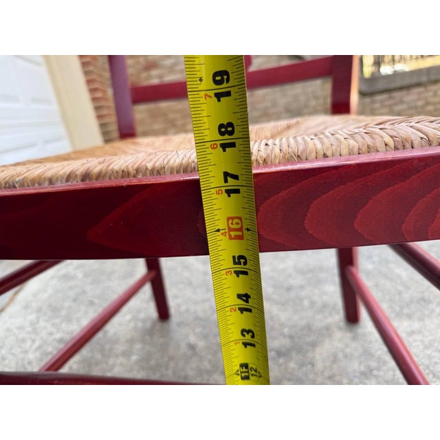 Pottery Barn Red Napoleon Style Rush Seat Dining Chairs. Set of 6 For Sale - Image 15 of 16